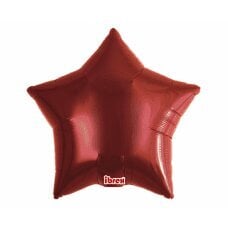 Helio balionai Ibrex Zvaigzne Premium, metalinis raudonas, 38 cm, 5 vnt. цена и информация | Шарики | pigu.lt