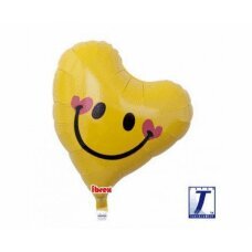 Folinis balionas Ibrex Heart, 35 cm, geltona kaina ir informacija | Balionai | pigu.lt