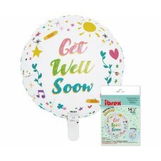 Helio balionas Ibrex Get Well Soon, įvairių spalvų, 35 cm цена и информация | Balionai | pigu.lt