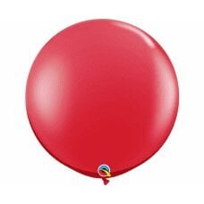 QL balionas 36, rubino raudona pastelinė / 2 vnt. kaina ir informacija | Balionai | pigu.lt