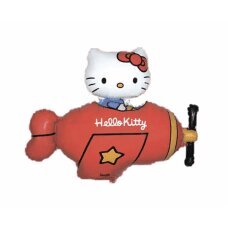 Воздушный шар фольгированный 24 &amp;quot;FX - Hello Kitty в самолете, красный, в упаковке. цена и информация | Шарики | pigu.lt