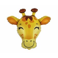 Folinis balionas Žirafos galvos formos, 58x59 cm, geltona kaina ir informacija | Balionai | pigu.lt