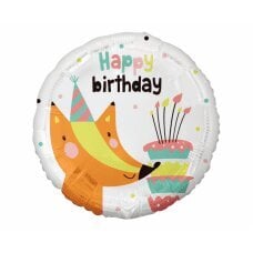 Folijos balionas Fox su gimtadienio tortu (Su gimtadieniu), 18 цена и информация | Шарики | pigu.lt