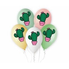 Premium Helium Balloons Kaktusas su gėle, 13 colių / 5 vnt. kaina ir informacija | Balionai | pigu.lt