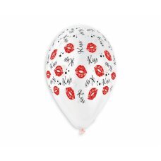 Premium Helium balionai Kiss Kiss, 13 kaklų / 5 gab. kaina ir informacija | Balionai | pigu.lt