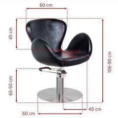 Профессиональное парикмахерское кресло GABBIANO AMSTERDAM, черного цвета цена и информация | Мебель для салонов красоты | pigu.lt