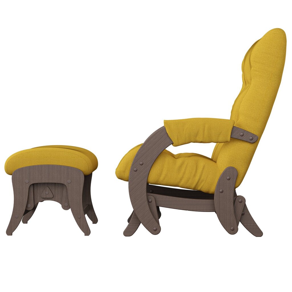 Supamas krėslas su pakoju Balance 68, geltonas/rudas kaina ir informacija | Svetainės foteliai | pigu.lt