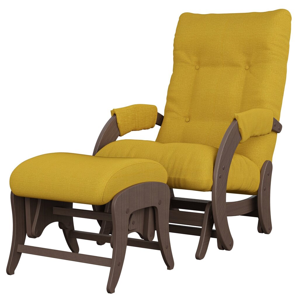 Supamas krėslas su pakoju Balance 68, geltonas/rudas kaina ir informacija | Svetainės foteliai | pigu.lt