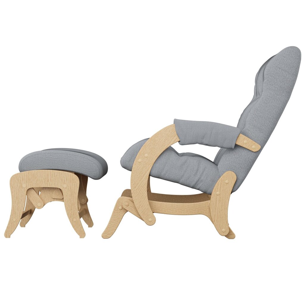 Supamas krėslas su pakoju Balance 68, pilkas/rudas kaina ir informacija | Svetainės foteliai | pigu.lt