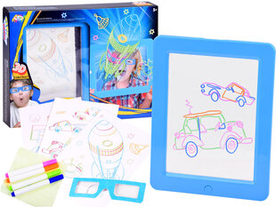 Доска с подсветкой и 3D-очками, синяя цена и информация | Развивающие игрушки | pigu.lt