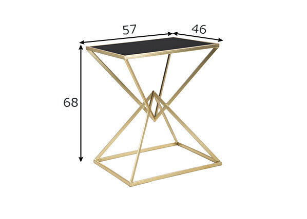Stačiakampis kavos staliukas Glam 57, juodas/auksinės spalvos kaina ir informacija | Kavos staliukai | pigu.lt