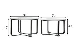 2-jų kavos staliukų komplektas Industrial 81, juodas kaina ir informacija | Kavos staliukai | pigu.lt