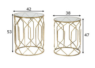2-jų staliukų komplektas Glam 42, auksinės spalvos kaina ir informacija | Kavos staliukai | pigu.lt