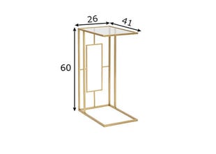 Приставной столик Glam 41, цвет золота цена и информация | Журнальные столики | pigu.lt
