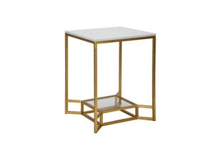 Kavos staliukas Glam su lentynėle, auksinės spalvos/baltas kaina ir informacija | Kavos staliukai | pigu.lt