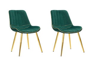 2-jų valgomojo kėdžių komplektas Glam, žalias kaina ir informacija | Virtuvės ir valgomojo kėdės | pigu.lt