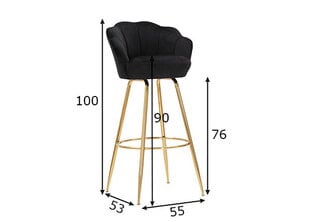 Baro kėdė Glam, juoda kaina ir informacija | Virtuvės ir valgomojo kėdės | pigu.lt