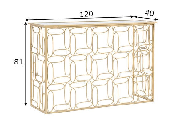 Konsolė Glam, auksinės spalvos kaina ir informacija | Stalai-konsolės | pigu.lt