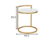 Šoninis staliukas Glam 50, auksinės spalvos/baltas kaina ir informacija | Kavos staliukai | pigu.lt