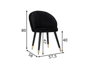Обеденный стул Glam, черный цвет цена и информация | Стулья для кухни и столовой | pigu.lt