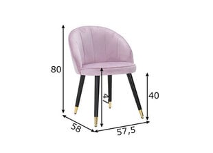 Обеденный стул Glam, розовый цвет цена и информация | Стулья для кухни и столовой | pigu.lt