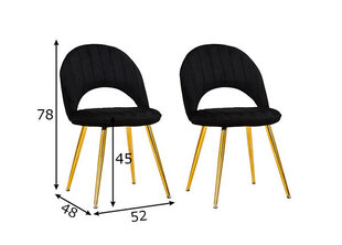 2-jų valgomojo kėdžių komplektas Glam, juodas kaina ir informacija | Virtuvės ir valgomojo kėdės | pigu.lt