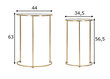2-jų staliukų komplektas Glam 43, auksinės spalvos kaina ir informacija | Kavos staliukai | pigu.lt