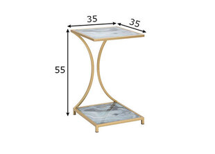 Šoninis staliukas Glam, 35x35x55 cm, auksinės spalvos kaina ir informacija | Kavos staliukai | pigu.lt