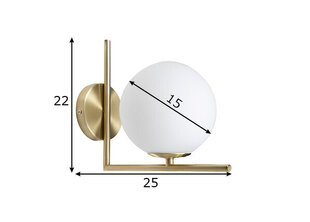 Настенный светильник GLAMY, 15х25х22 см цена и информация | Настенные светильники | pigu.lt