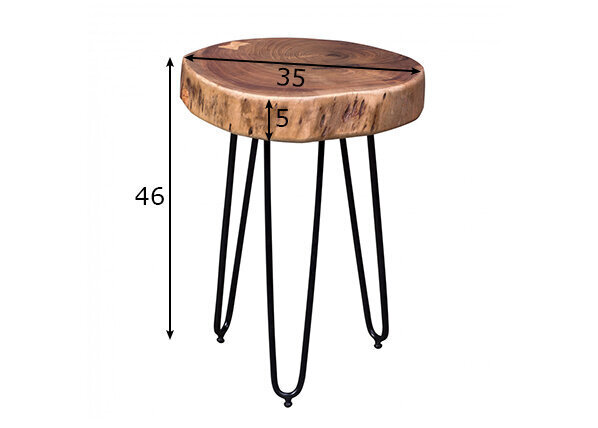Kavos staliukas Bagli, 35x46 cm, rudas/juodas kaina ir informacija | Kavos staliukai | pigu.lt