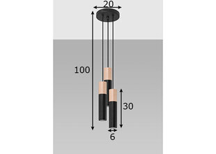 Потолочный светильник Sollux Pablo 3P цена и информация | Потолочные светильники | pigu.lt