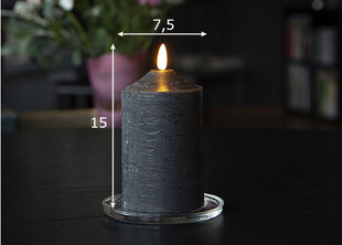 LED žvakė Flamme, juoda kaina ir informacija | Žvakės, Žvakidės | pigu.lt