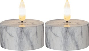 Светодиодные чайные светильники Flamme Marble, 2 шт. цена и информация | Подсвечники, свечи | pigu.lt