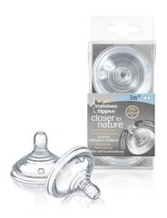 Lėtos srovės žindukas Tommee Tippee Easi-Vent, 2 vnt., nuo 3 mėn. kaina ir informacija | Buteliukai kūdikiams ir jų priedai | pigu.lt