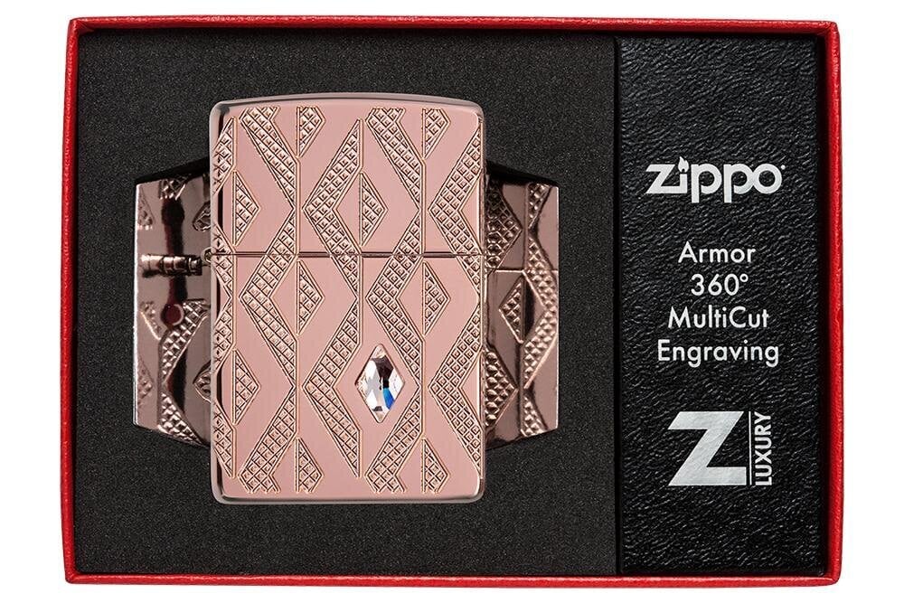 Žiebtuvėlis Zippo 49702 Armor® Geometric Diamond Pattern Design цена и информация | Žiebtuvėliai ir priedai | pigu.lt