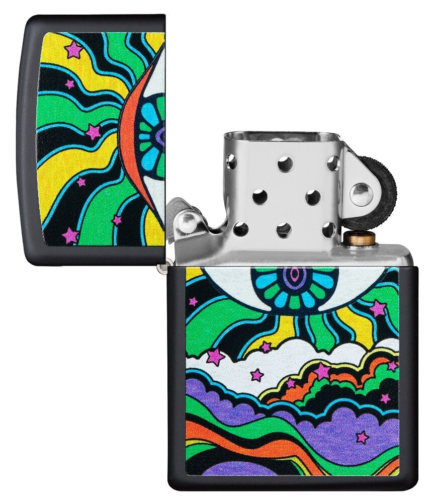 Žiebtuvėlis Zippo 49699 Black Light Eye Design kaina ir informacija | Žiebtuvėliai ir priedai | pigu.lt