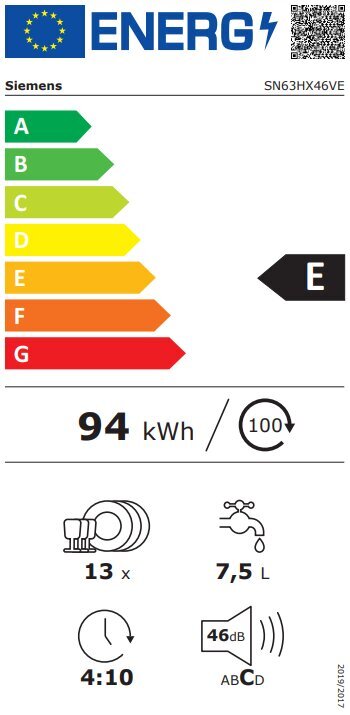 Siemens SN63HX46VE цена и информация | Indaplovės | pigu.lt