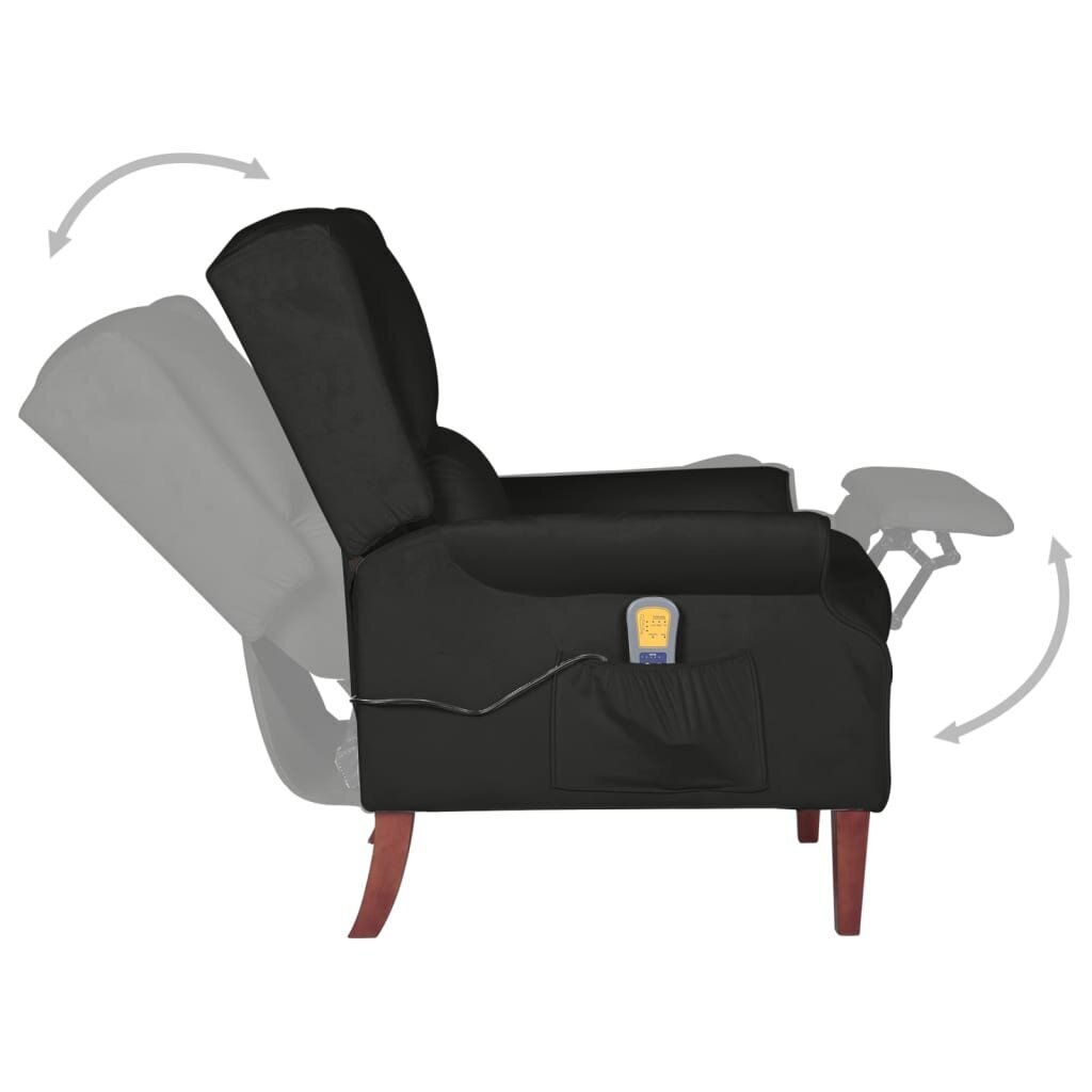 Atlošiamas masažinis krėslas, juodas kaina ir informacija | Svetainės foteliai | pigu.lt