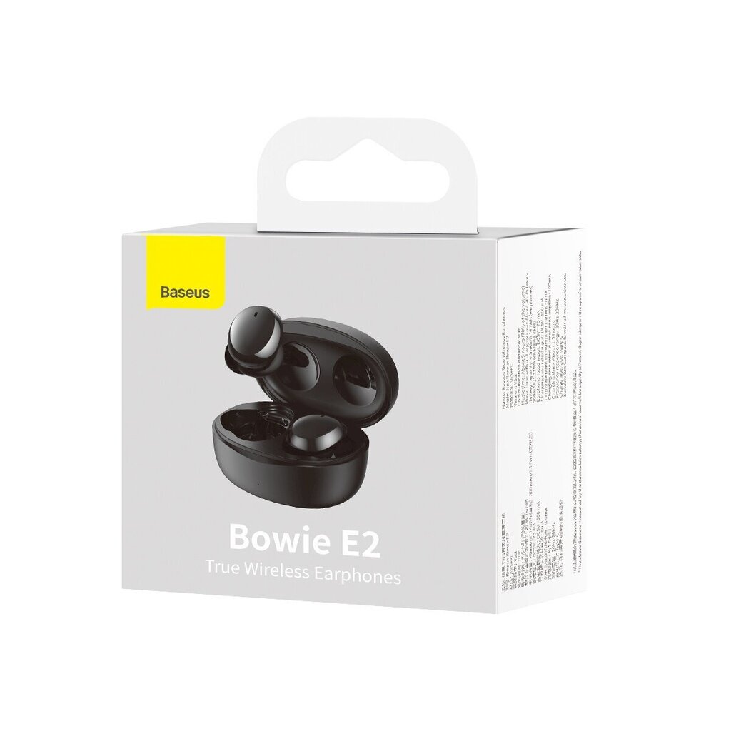 Baseus Bowie E2 TWS Black kaina ir informacija | Ausinės | pigu.lt