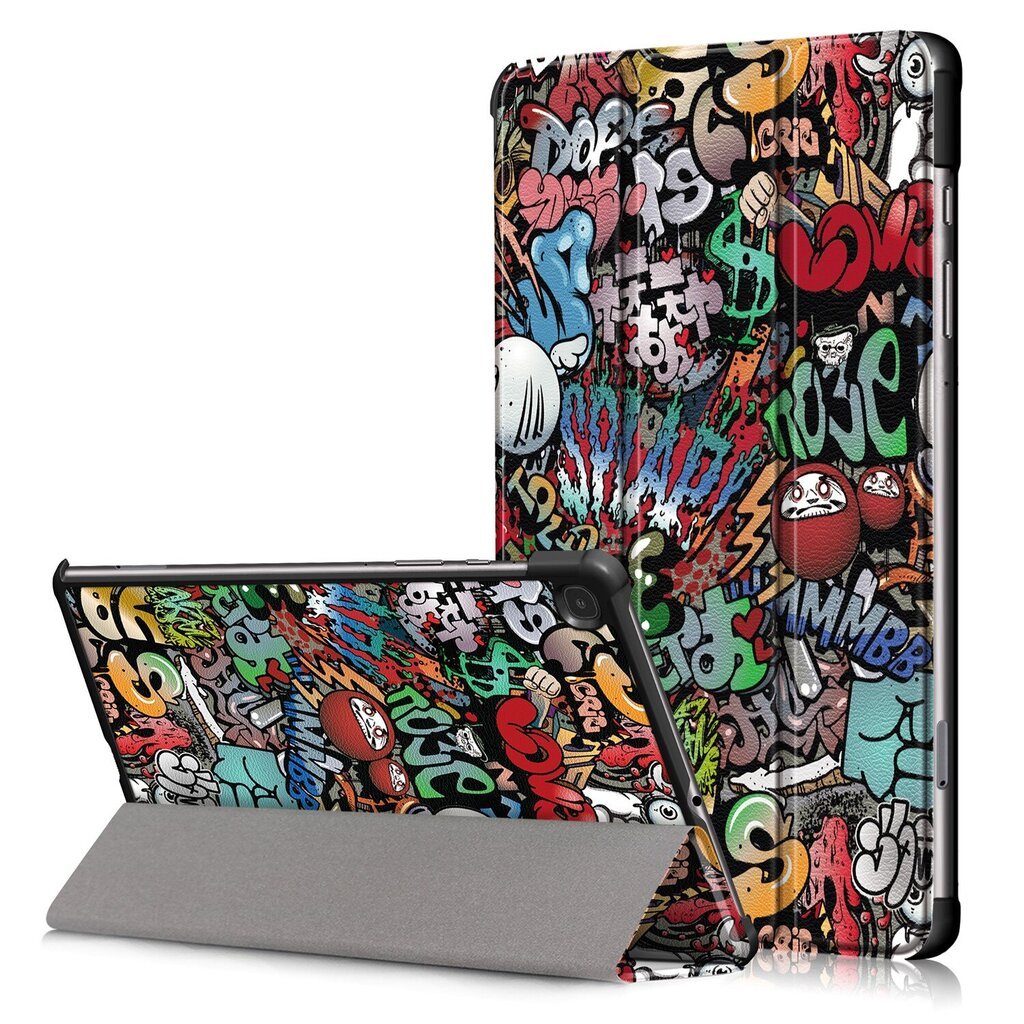 Dėklas Smart Leather Samsung X200/X205 Tab A8 10.5 2021 graffiti цена и информация | Planšečių, el. skaityklių dėklai | pigu.lt