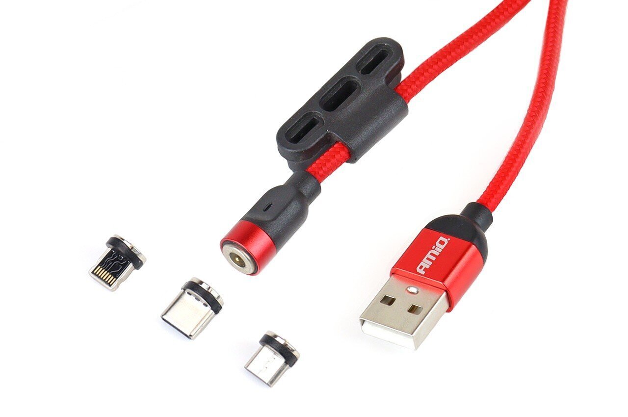 Amio, Lightning/USB-C/Micro USB, 1 m kaina ir informacija | Kabeliai ir laidai | pigu.lt