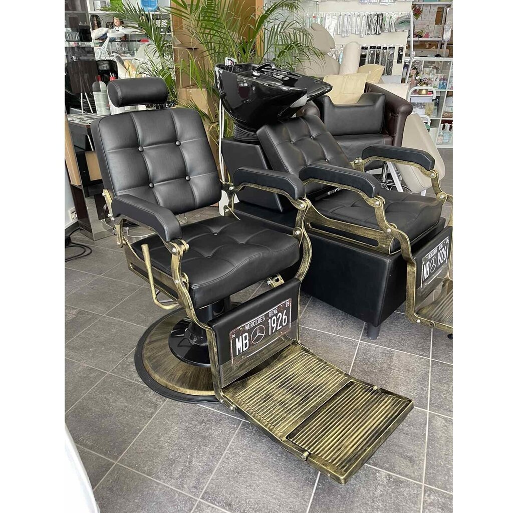 Profesionali barberio kėdė Gabbiano Boss, juoda kaina ir informacija | Baldai grožio salonams | pigu.lt