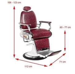 Profesionali barberio kėdė Gabbiano Moto, raudona kaina ir informacija | Baldai grožio salonams | pigu.lt