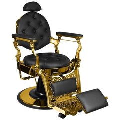 Профессиональное барберское кресло для парикмахерских и салонов красоты GABBIANO GIULIO GOLD, черного цвета цена и информация | Мебель для салонов красоты | pigu.lt