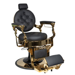 Профессиональное барберское кресло для парикмахерских и салонов красоты GABBIANO CLAUDIUS GOLD,черного цвета цена и информация | Мебель для салонов красоты | pigu.lt