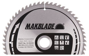 Diskinis pjūklas Makita B-09008 Makblade T60 250x30mm kaina ir informacija | Mechaniniai įrankiai | pigu.lt