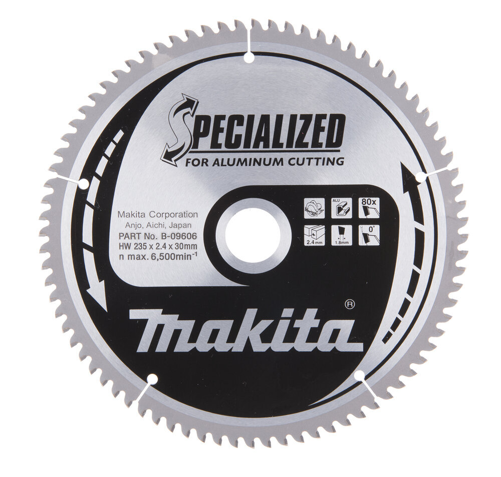 T.C.T. pjūklas Specialized 235X2.4X30mm 0° T80 B-09606 Makita цена и информация | Mechaniniai įrankiai | pigu.lt