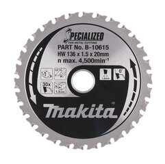 T.C.T. pjūklas Specialized 136X1.5X20mm 0° T30 B-10615 Makita kaina ir informacija | Mechaniniai įrankiai | pigu.lt