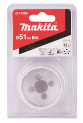 HSS Bi-Metal gręžimo karuna 51mm D-17083 Makita kaina ir informacija | Mechaniniai įrankiai | pigu.lt