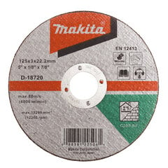 Диск отрезной D-18720 125 X 3,0 мм, C30S Stone Makita цена и информация | Механические инструменты | pigu.lt